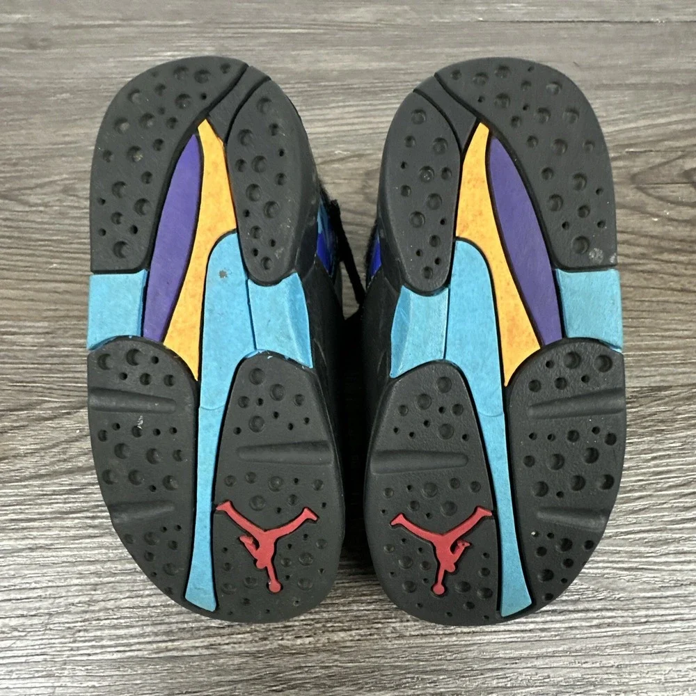 Nike Air Jordan 8 Retro Aqua TD 305360-025‎ Toddler Size 8C Black Purple Teal